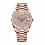 Rolex Day-Date 228345RBR “Everose Gold Diamond Bezel” Near Original Replica