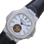 Patek Philippe Nautilus 5711 Tourbillon “Jumbo” White Dial Near Original Replica - Image 3